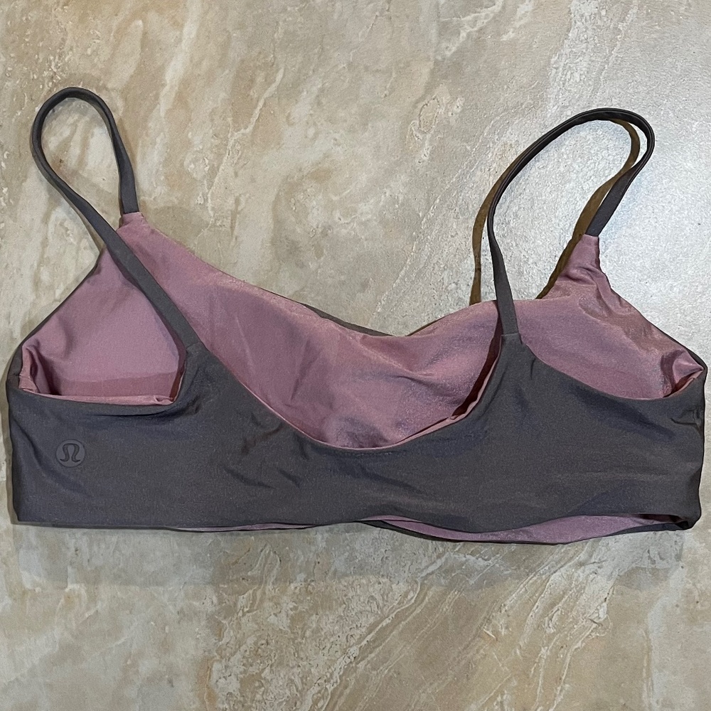 Lululemon gray pink sports bra small